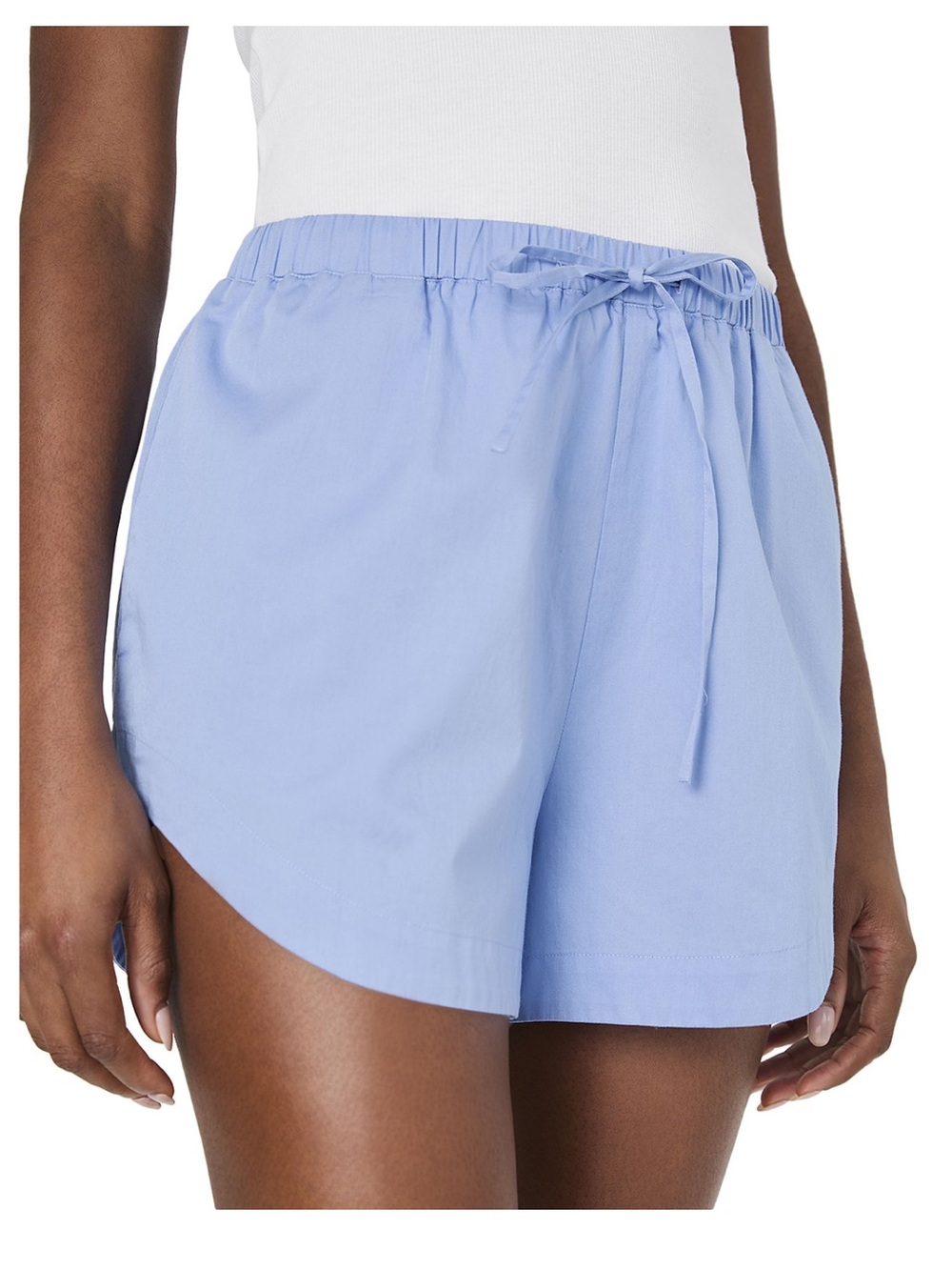 French Connection Alexis Light Blue Drawstring Shorts 100% cotton